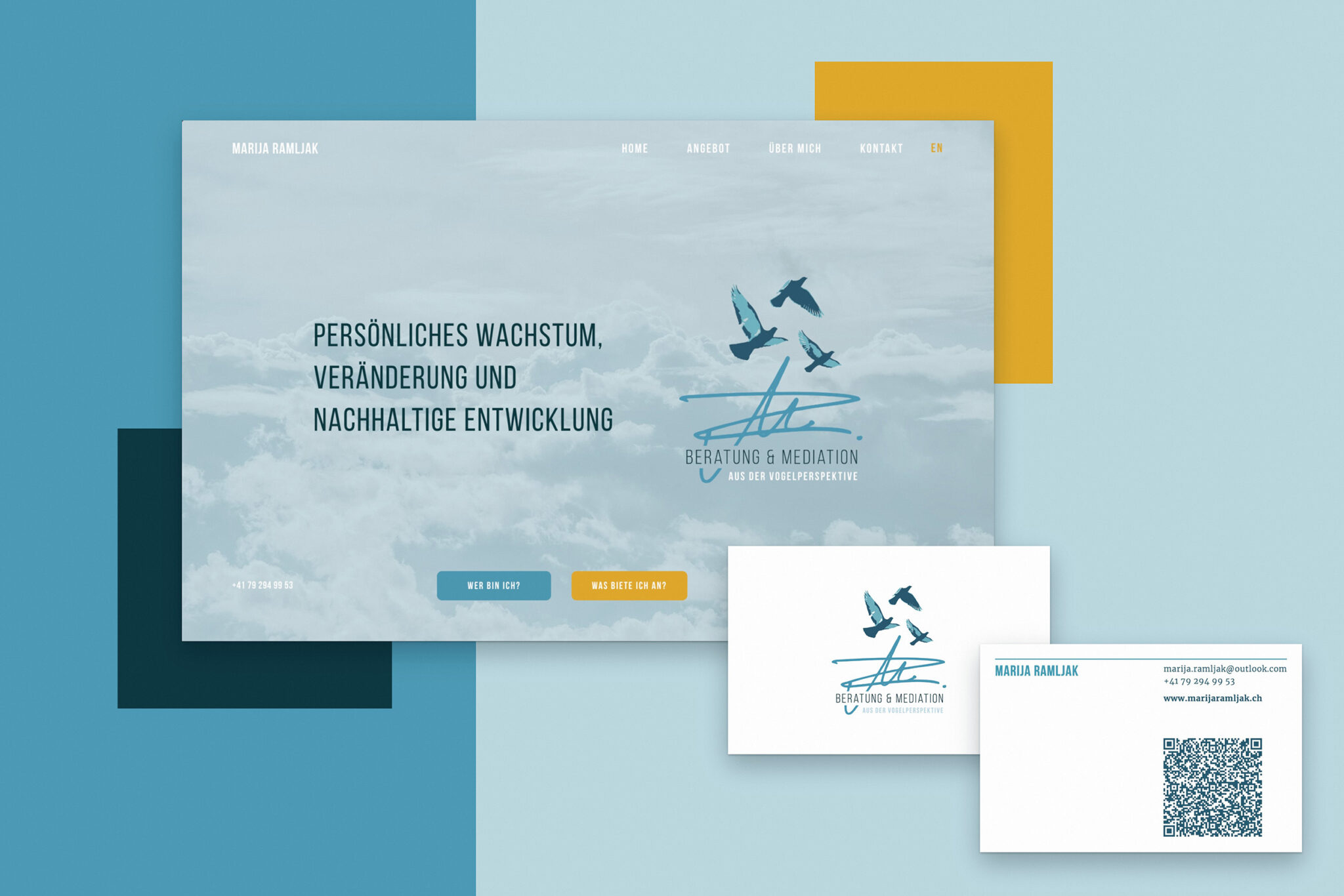 Vogelperspektive – Branding & Webseite für Marija Ramljak